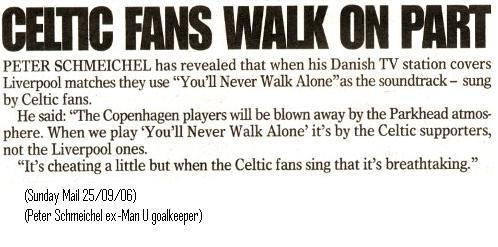 CelticFC fans sing a special rendition of “You'll Never Walk Alone