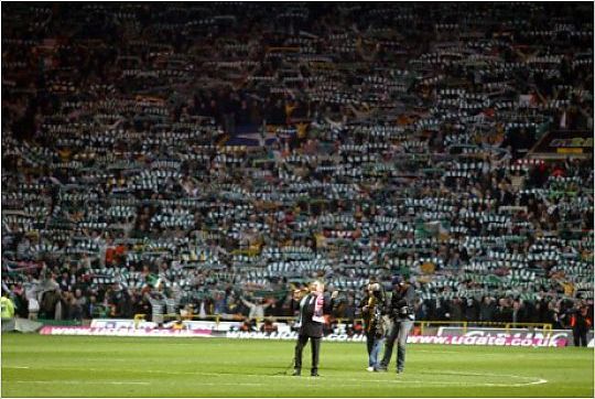 CelticFC fans sing a special rendition of “You'll Never Walk Alone