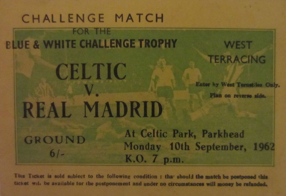 1962-09-10: Celtic 1-3 Real Madrid, Friendly - The Celtic Wiki