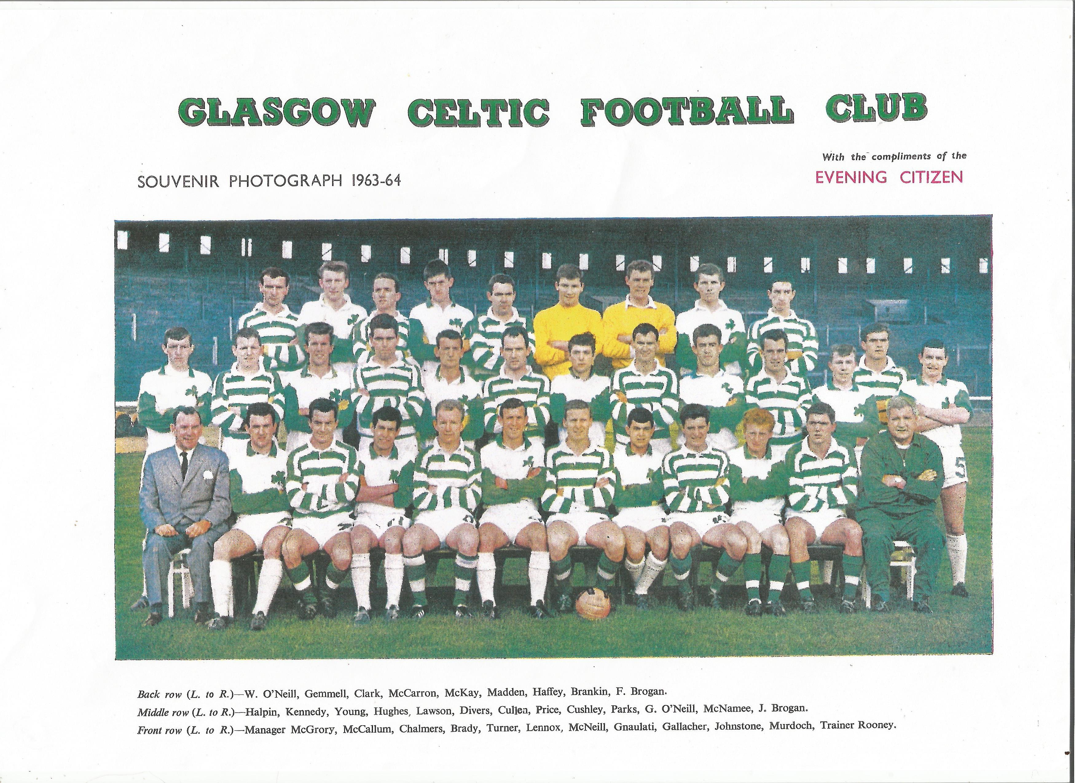 Celtic 1963-64 line up