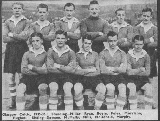 Celtic team line-up 1935-36 - Kerrydale Street