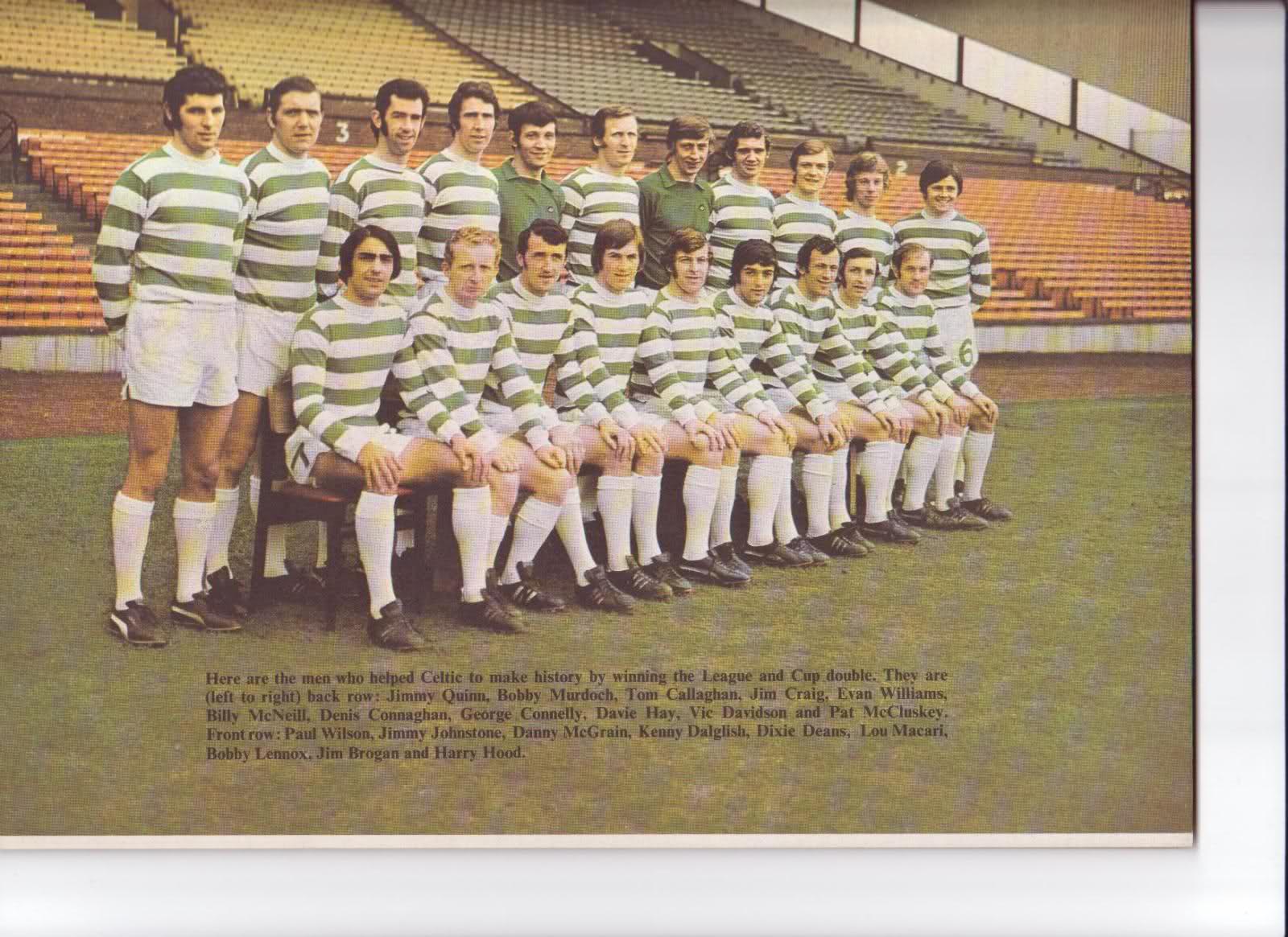 Celtic Team Line-Up 1971-72 - Pic Celtic Team Line-Up 1971-72 - Pic
