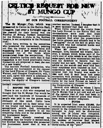 Discovery of the Second hand St Mungo's Cup Discovery of the Second hand St Mungo's Cup