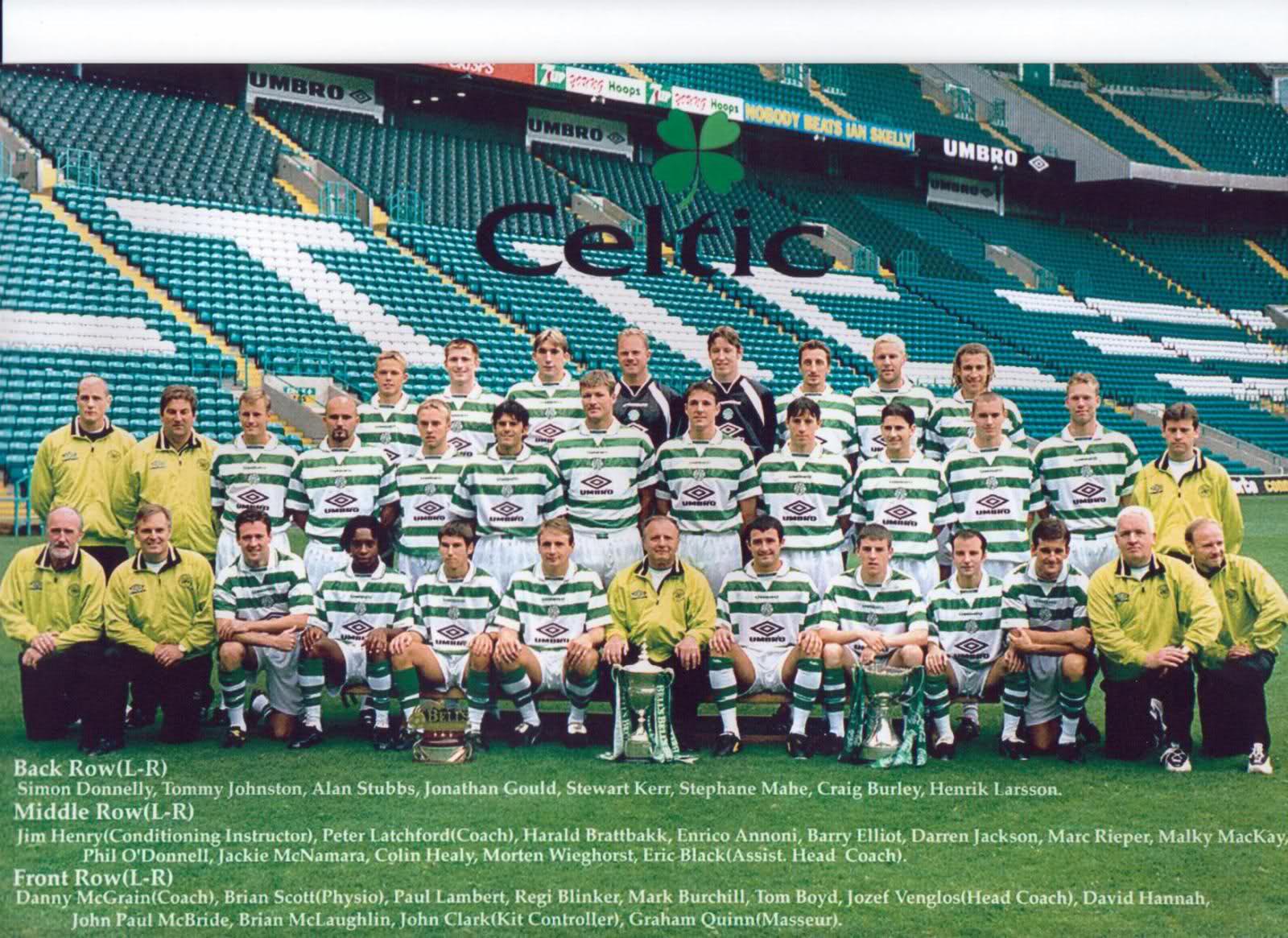 Celtic team line-up 1997-98 - Pic Celtic team line-up 1997-98 - Pic