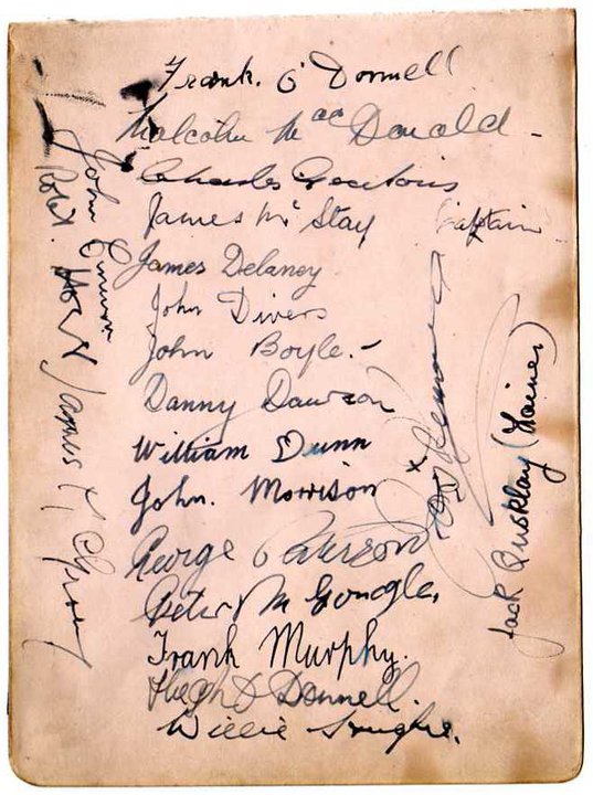 celtic squad atographs 1937-38