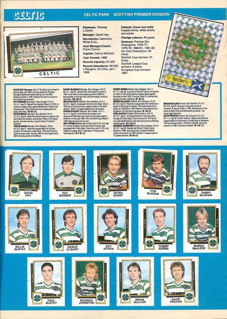 Celtic team line-up 1985-86 - Kerrydale Street Celtic team line-up 1985-86 - Kerrydale Street