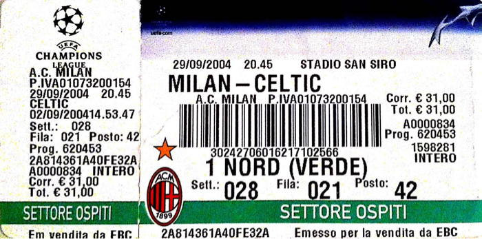AC Milan Vs Celtic, UEFA CL 2004 AC Milan Vs Celtic, UEFA CL 2004
