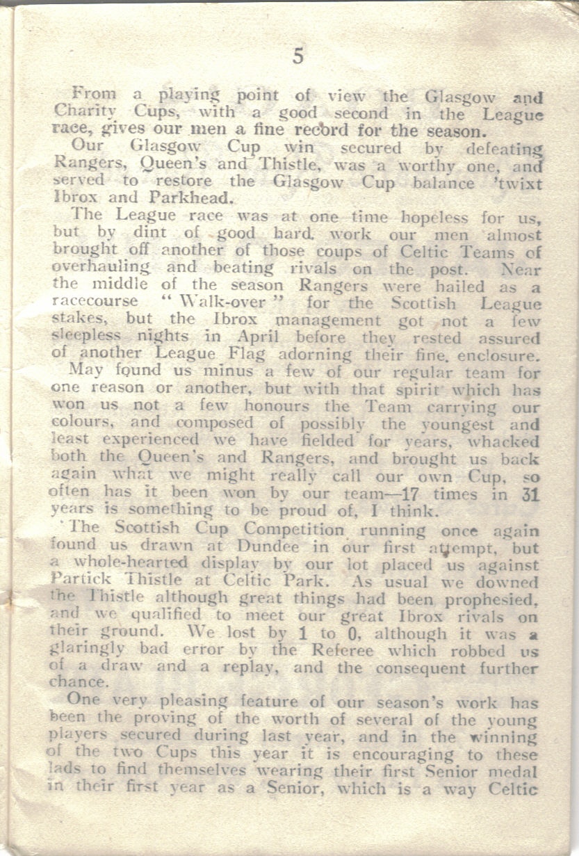 Season Review 1919-20 - The Celtic Wiki