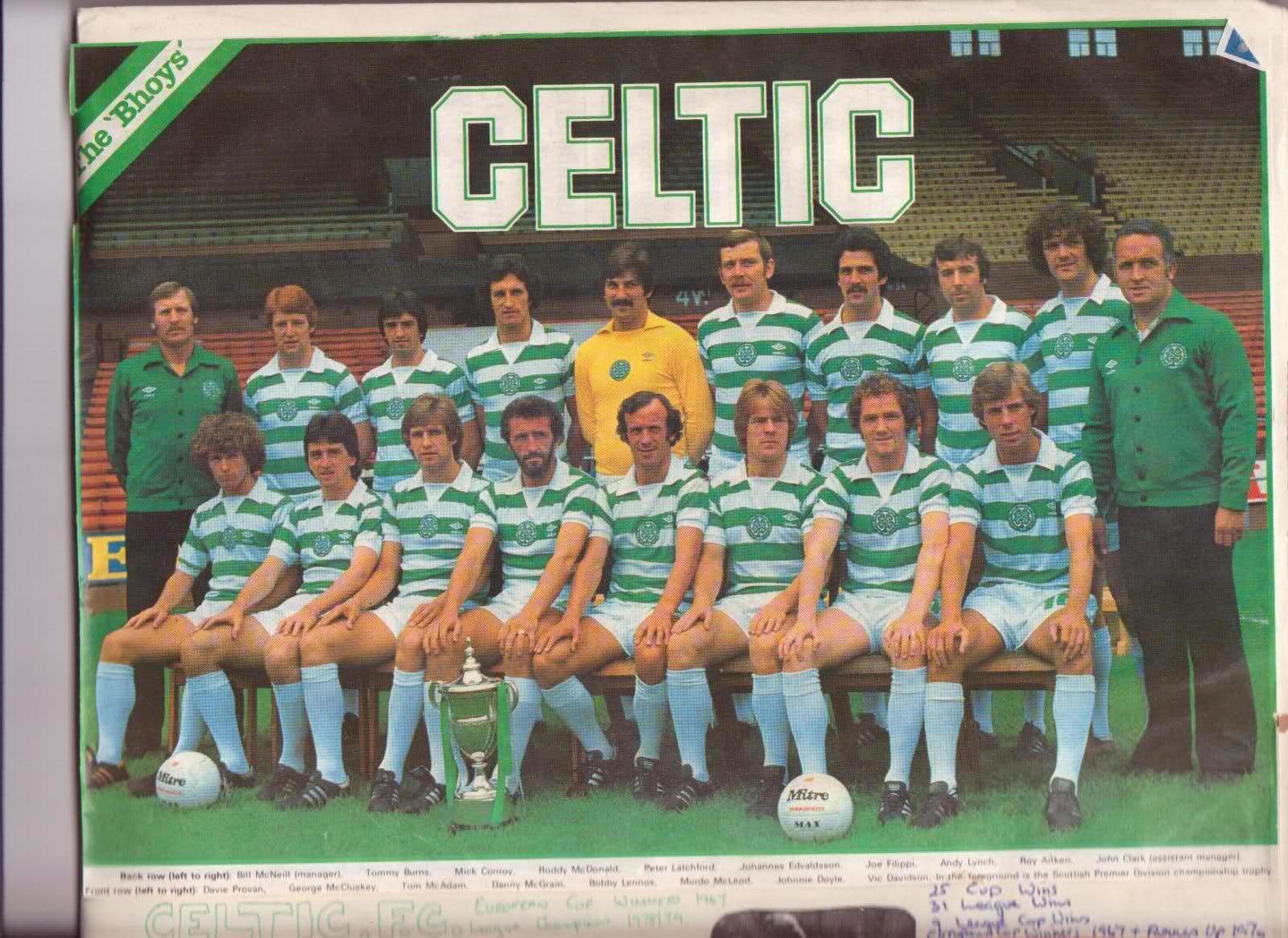 Celtic Team Line-Up 1978-79 - Pic