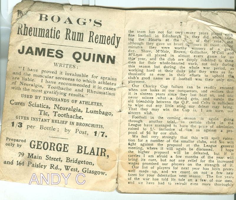 Season Review 1918-19 - Pic