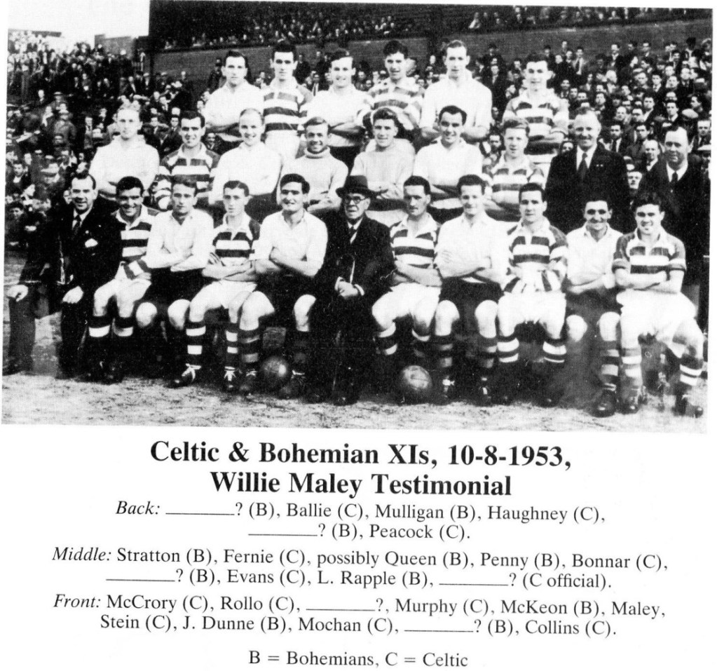 1953-08-10: Celtic 11-0 Bohemians XI - Willie Maley Testimonial - Pic