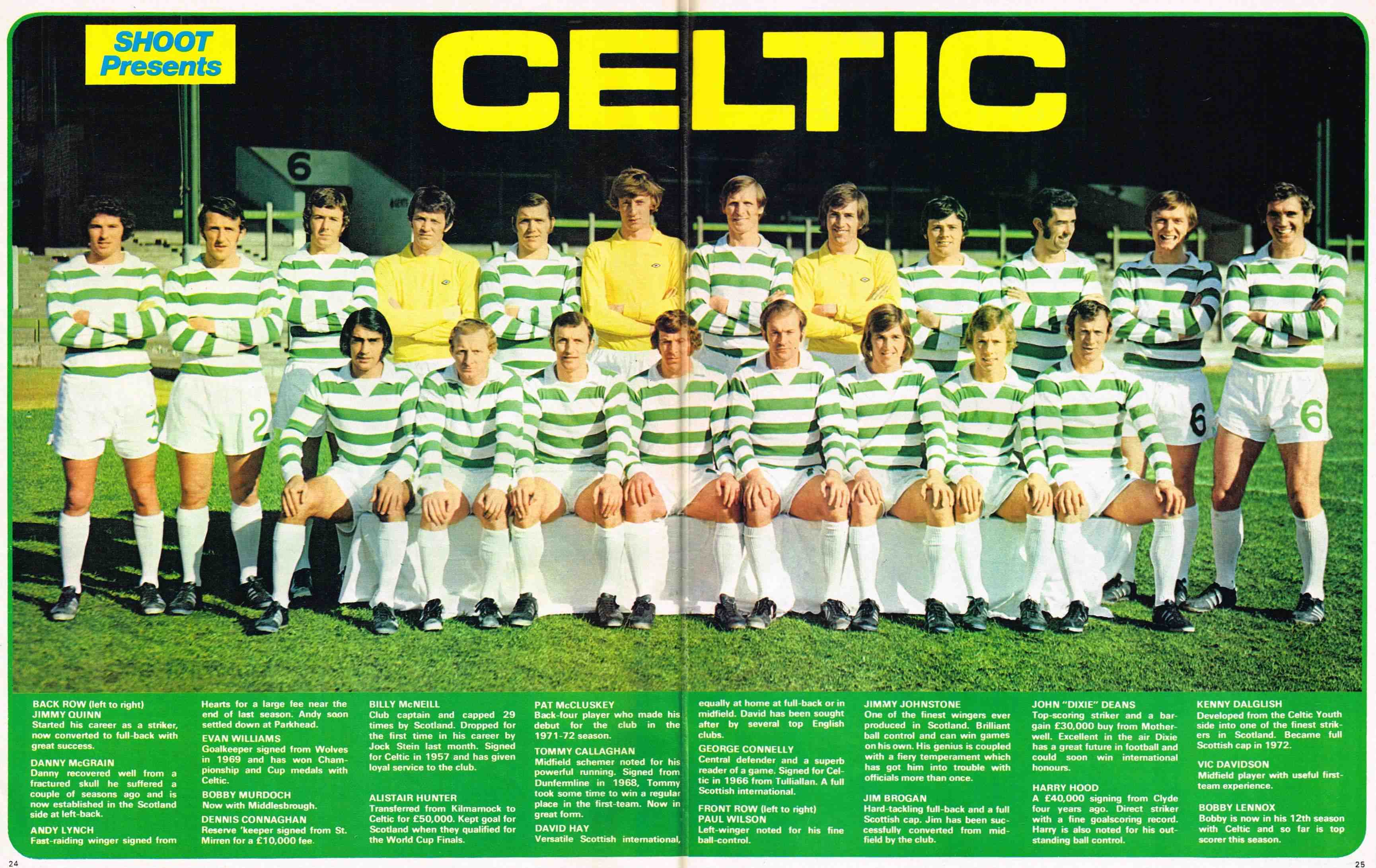 Celtic Team Line-Up 1973-74 - Pic Celtic Team Line-Up 1973-74 - Pic