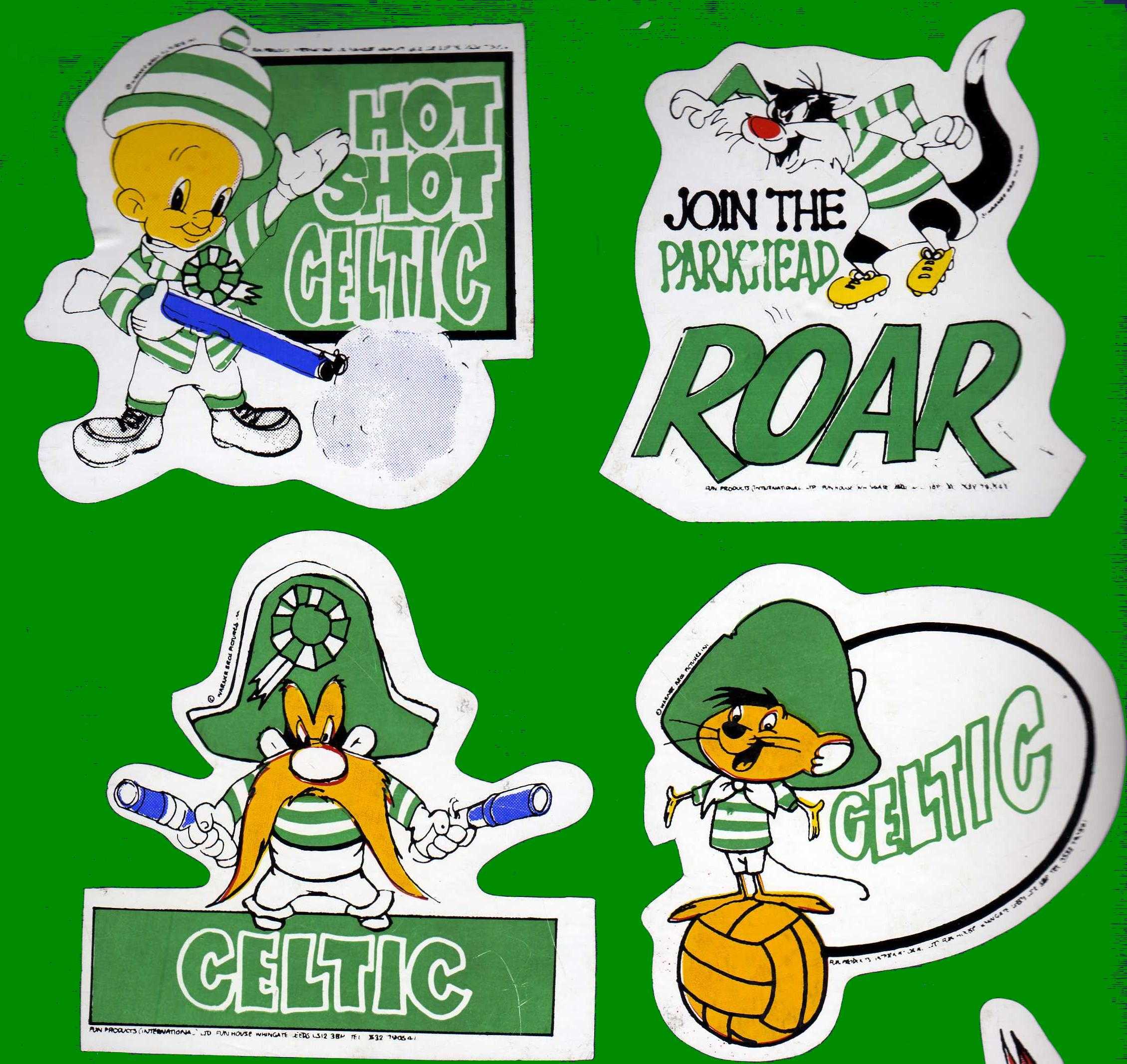 cartoon Celtic fans from early 1980s