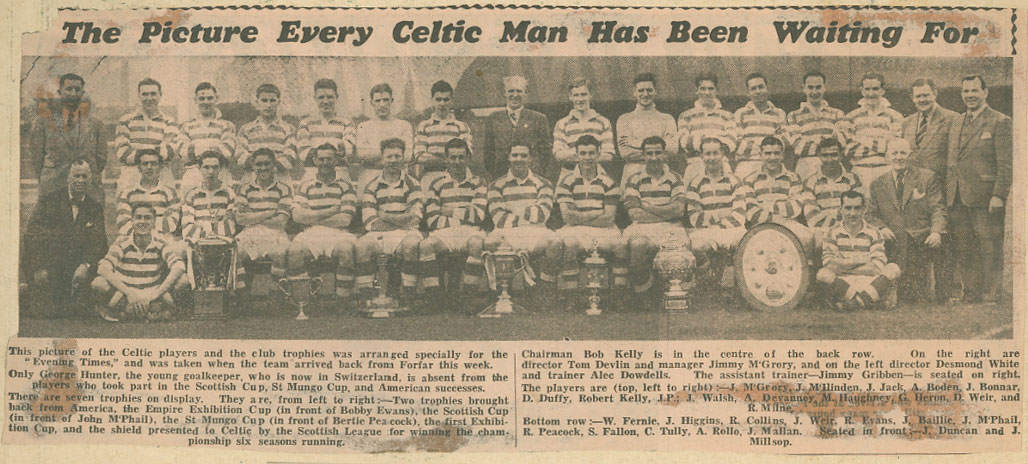 Celtic Team Line-Up 1951-52 - Pic