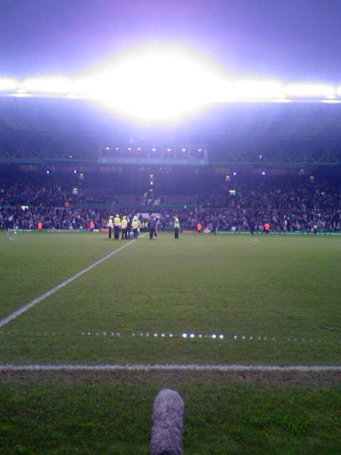 Halfway line in the North Stand looking to the South Stand