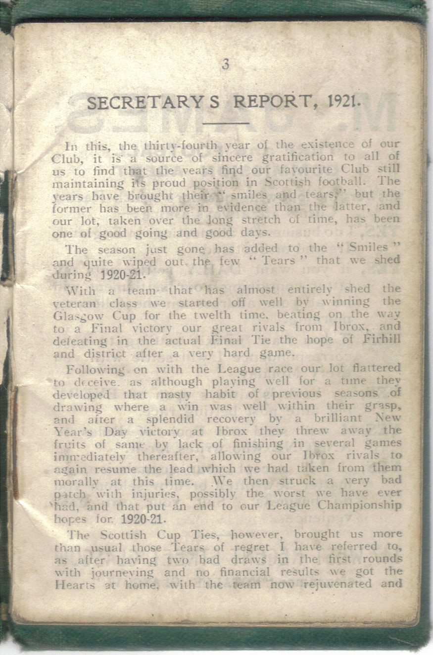 Season Review 1920-21 - The Celtic Wiki