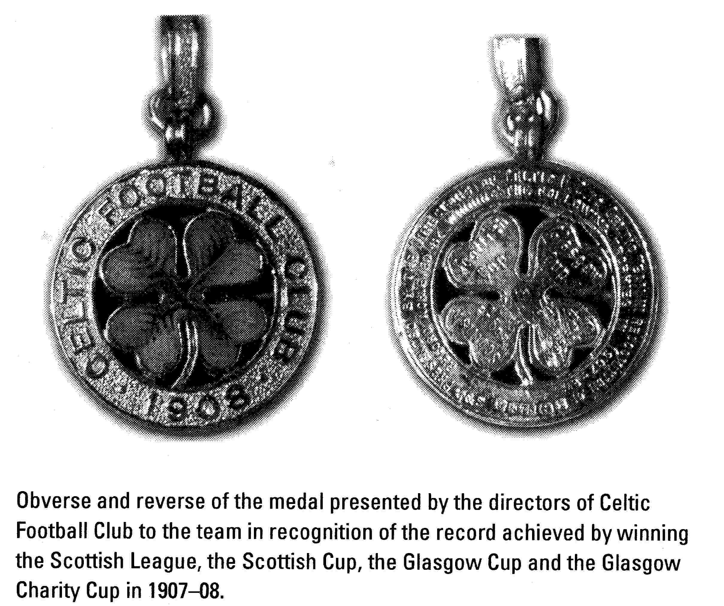 Celtic Medal awarded to players  1908
