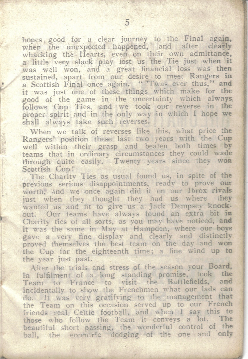 Season Review 1920-21 - The Celtic Wiki