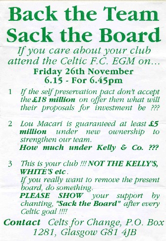 Sack the Board, Back the Team - Celts for Change Sack the Board, Back the Team - Celts for Change